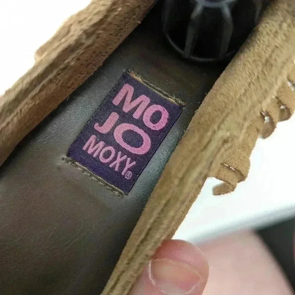 Mojo Moxy Leather Fringe Tassel Ballet Flats - 9 - Picture 11 of 12